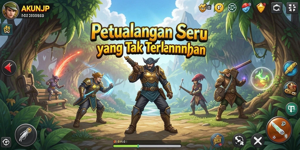Tampilan gameplay AKUNJP yang menarik dan penuh tantangan.