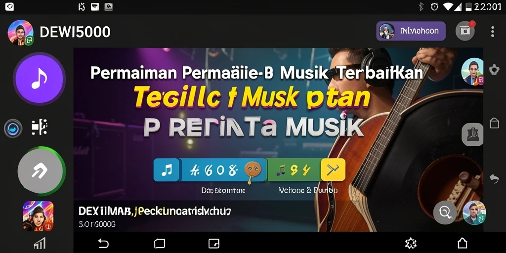 Tampilan gameplay menarik di DEWI5000 dengan berbagai lagu.