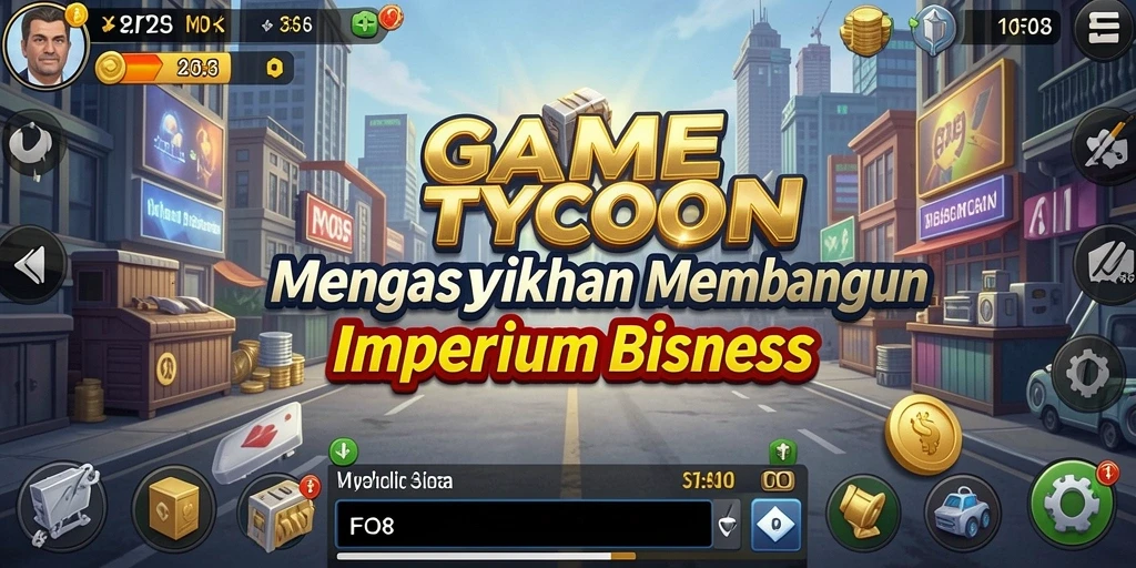 Tangkapan layar dari gameplay FO8 yang menunjukkan manajemen bisnis.