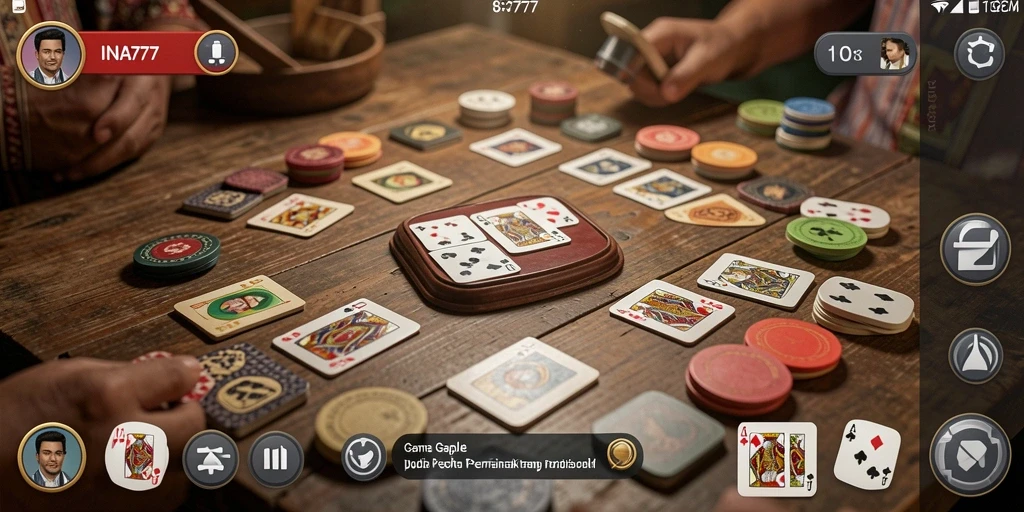 Tampilan gameplay Gaple di INA777 dengan desain menarik.