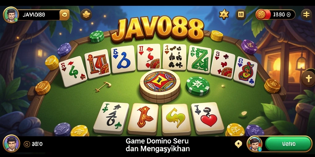 Screenshot gameplay DOMINO dalam JAVO88 dengan tampilan yang menarik.