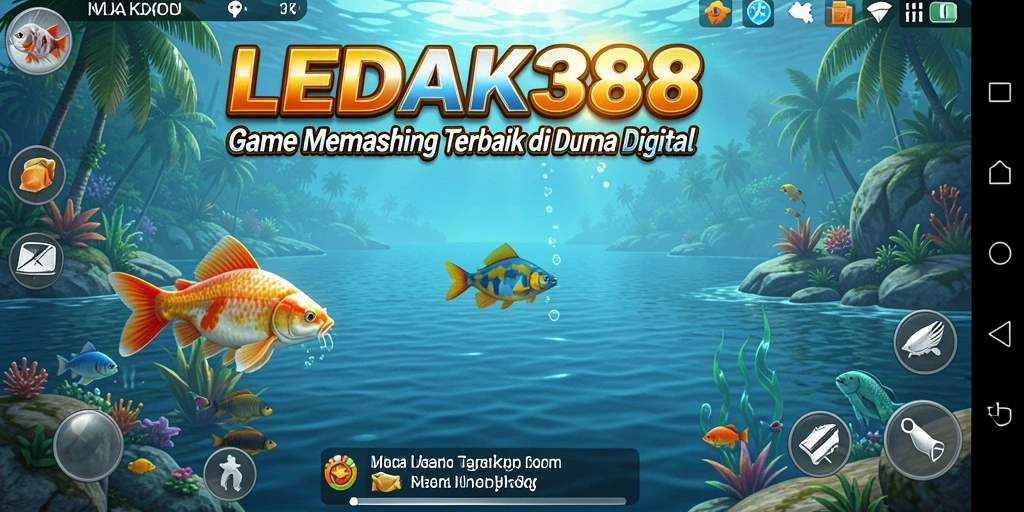 Gameplay LEDAK388 yang menarik dengan aksi memancing seru.