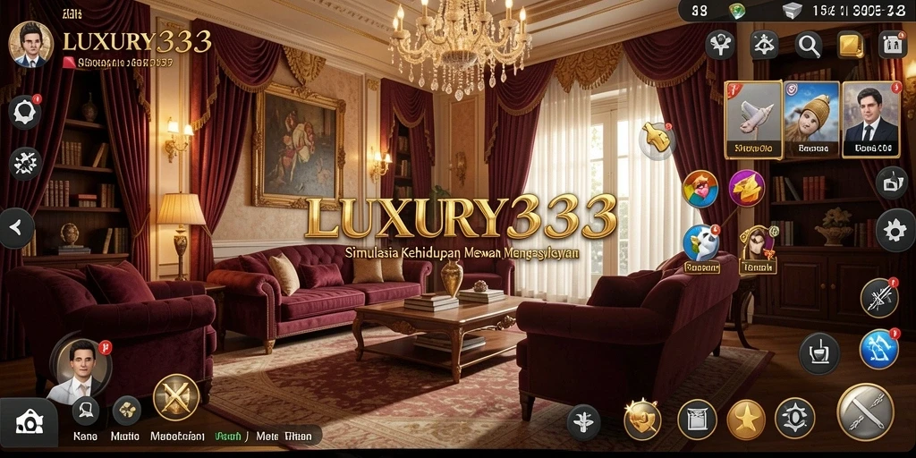 Screenshot gameplay LUXURY333 menunjukkan kehidupan mewah yang menawan.