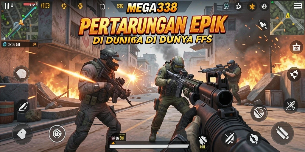 Tangkapan layar MEGA338 menampilkan aksi menembak yang seru dan penuh strategi.