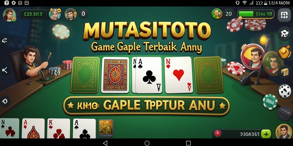 Screenshot gameplay utama MUTASITOTO yang menunjukkan suasana Gaple.