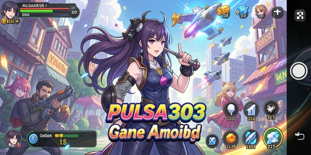 Tampilan gameplay PULSA303 yang penuh warna dan dinamis.