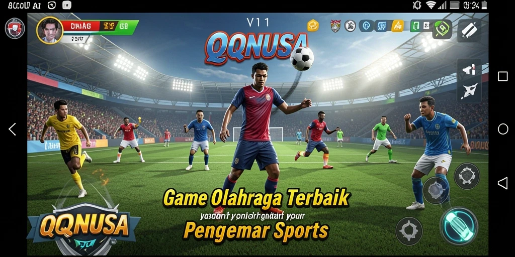 Tampilan screenshot gameplay QQNUSA menampilkan aksi seru pertandingan olahraga.