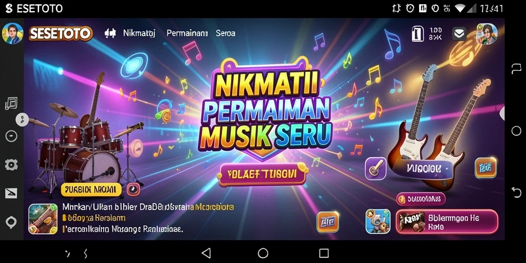 Screenshot SESETOTO menampilkan pemain berinteraksi dengan musik.