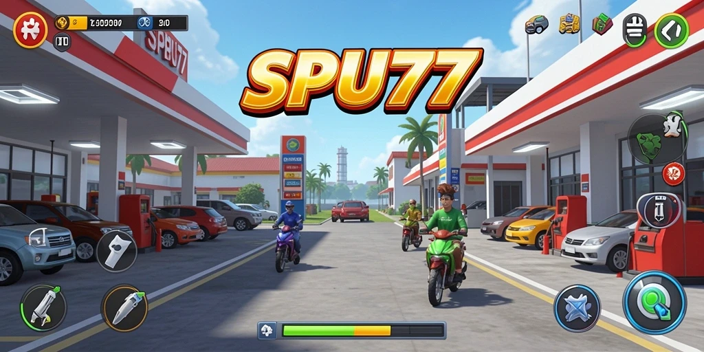 Tampilan gameplay di SPBU77 yang menarik dan penuh aksi.